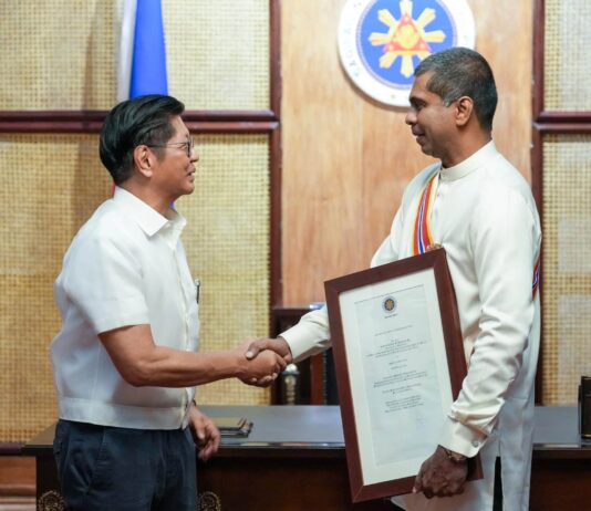 Presidente Ferdinand Marcos, nagpakada iti outgoing Sri Lankan envoy